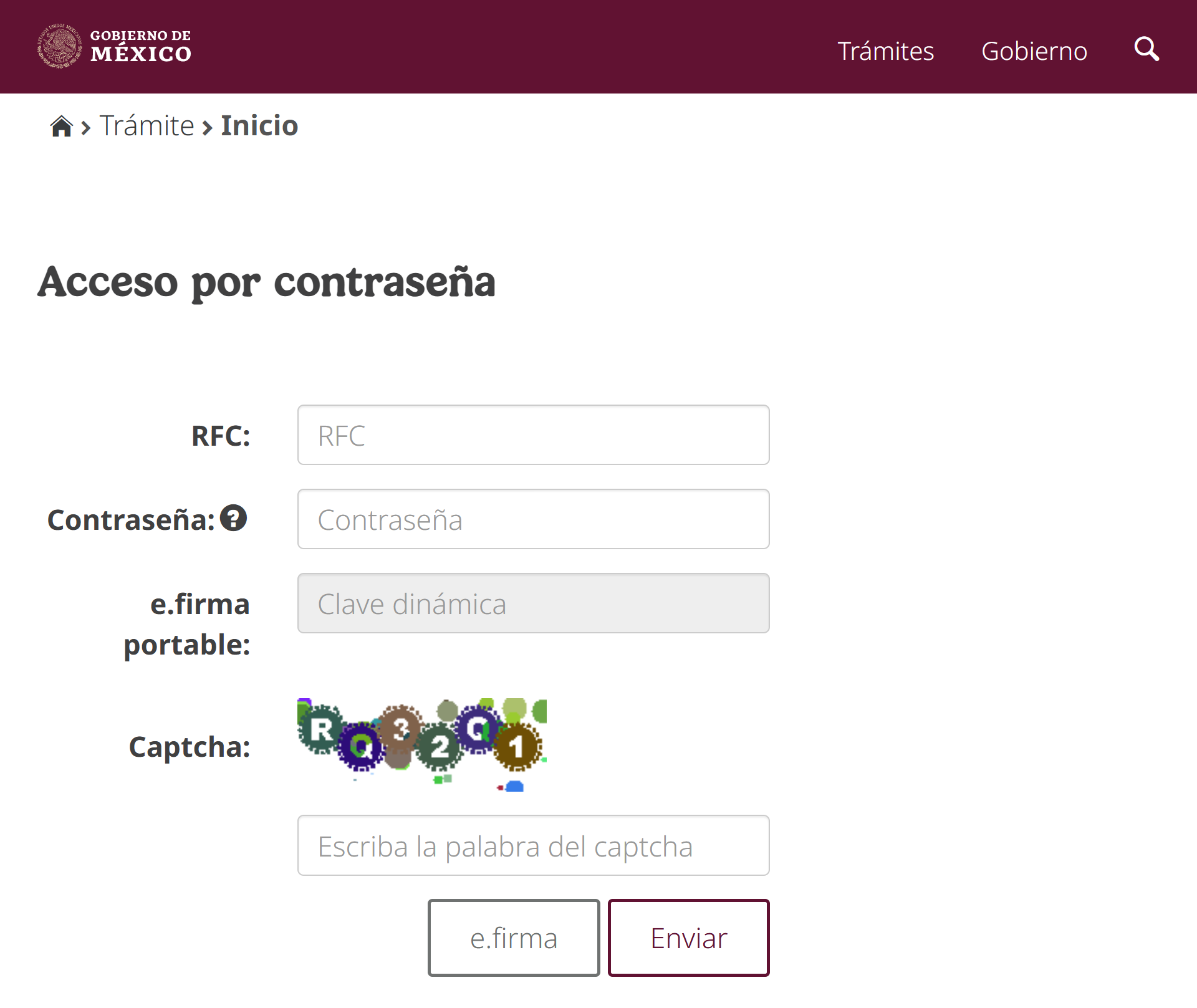 Acceso al portal del SAT
